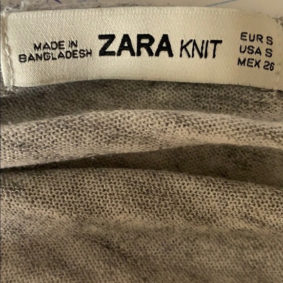 Zara Scoopneck Lace Tie Grey Top Size Small - Picture 7 of 8